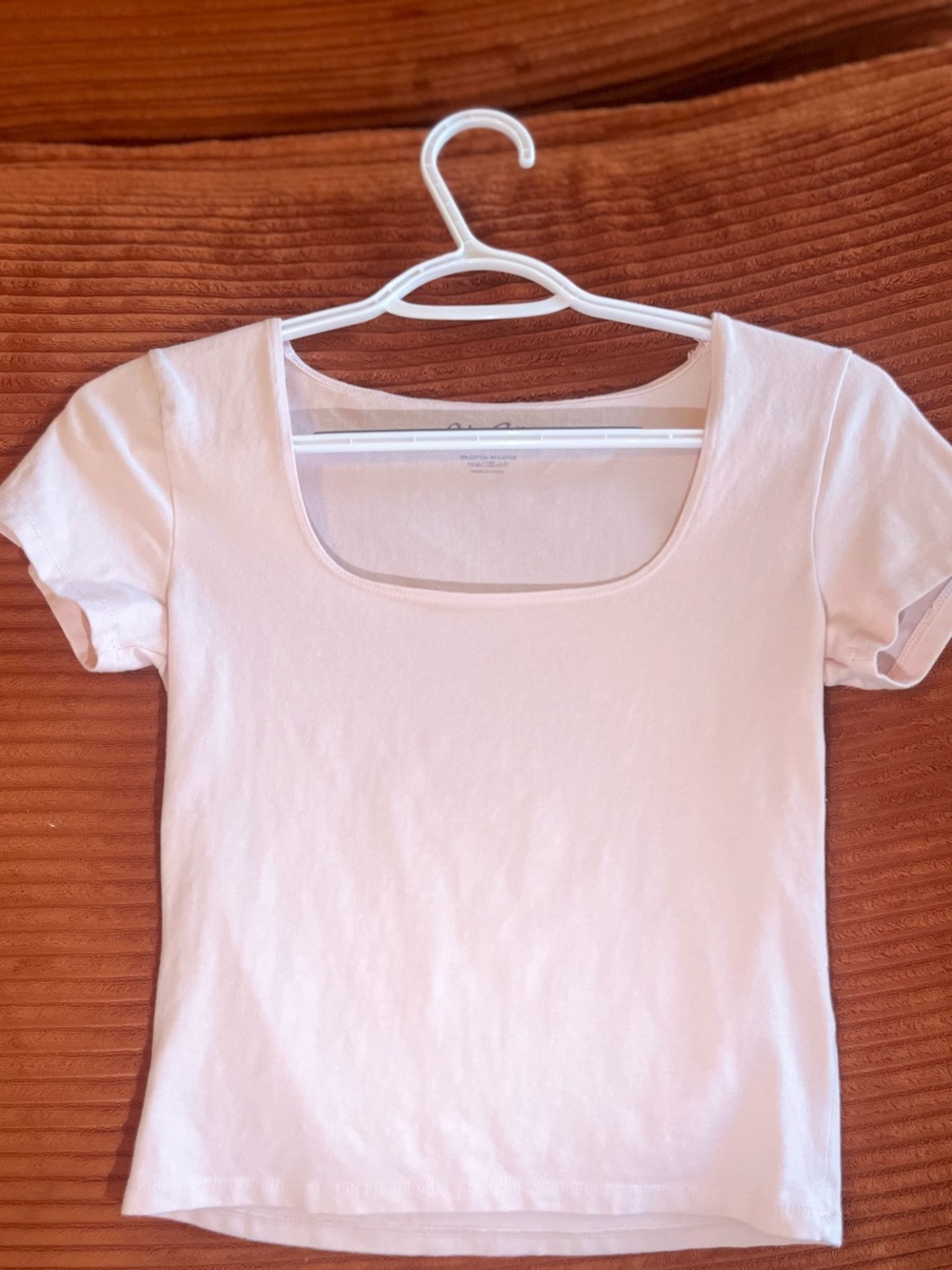 PacSun Women's Short Sleeve Scoop Neck crop top  - Pale Pink